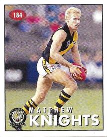 1996 Select AFL Stickers #184 Matthew Knights Front